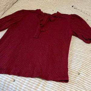 CURE Cranberry Red stretch Top Tie L